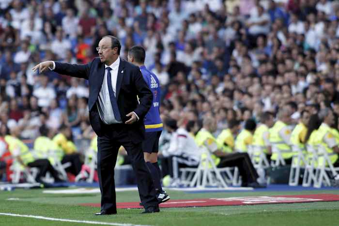 Manager Rafael Benitez pictured during a Real Madrid game in 2015
